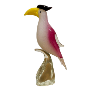 Hand Blown Murano Glass Toucan Bird Sculpture
