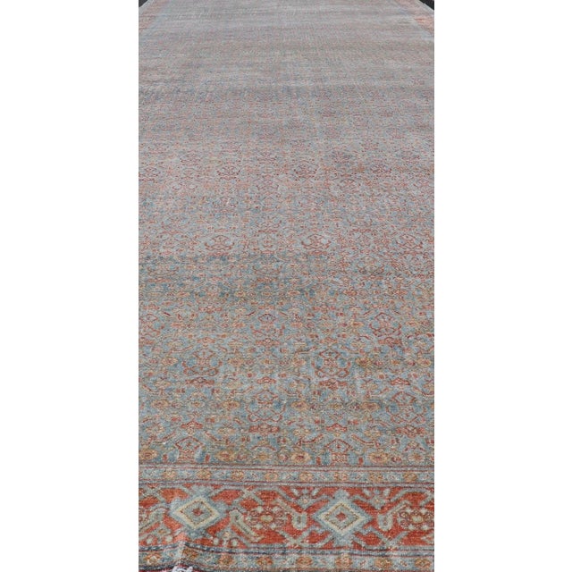 Hand-Knotted Antique Persian Long Gallery Senneh in Wool With All-Over Design For Sale In Atlanta - Image 6 of 16