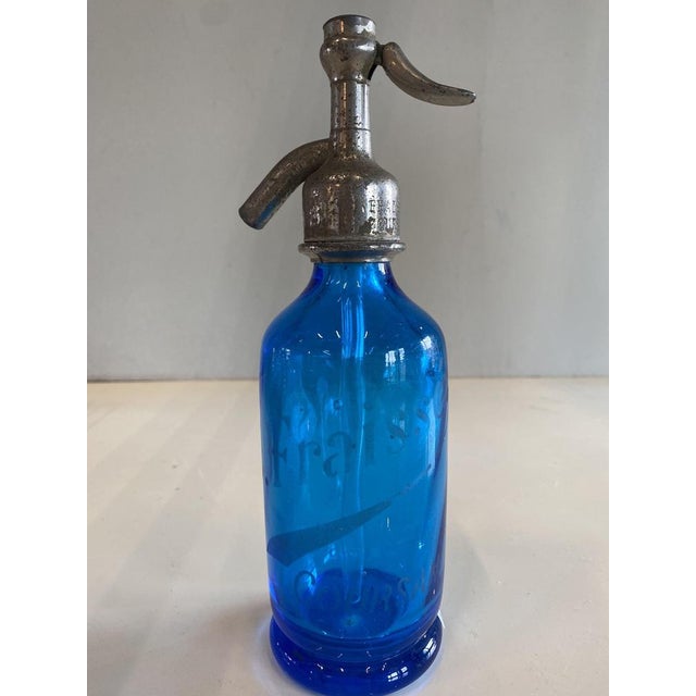 Small Blue Glass Seltzers Soda Syphons Bottles, 1890s, Set of 2 For Sale - Image 14 of 16