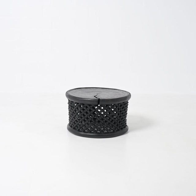 Wood Hand Carved Round Black Coffee Table, Cameroon, Africa For Sale - Image 7 of 18