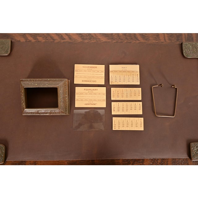 Tiffany Studios New York Zodiac Pattern Bronze Desk Calendar Holder or Picture Frame For Sale - Image 12 of 16