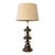 Vintage Hollywood Regency Pineapple Table Lamp With Bronze-Tone Finish and Linen Shade For Sale