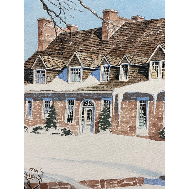 Watercolor by Percy Roy Wilson (1900-2001) of the Trestler House on the Ottawa River in Vaudreuil-Dorion outside Montreal,...