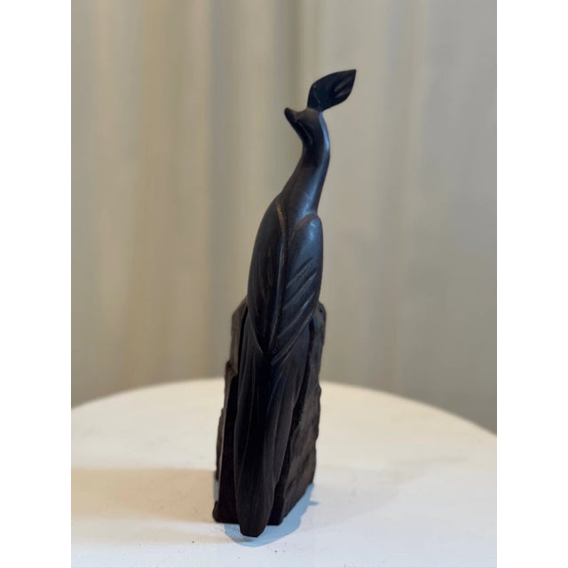 Rustic Mid 20th Century Hand-Carved Ironwood Pheasant Sculpture – Vintage Southwestern Art For Sale - Image 3 of 6
