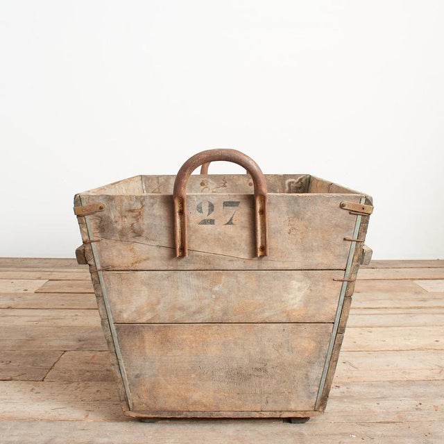 Antique French Champagne Wooden Harvest Crate, 1950s For Sale - Image 3 of 9