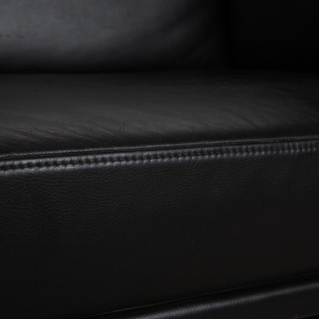 Visavis Two-Seater Sofa in Black Leather from Brühl For Sale - Image 4 of 15