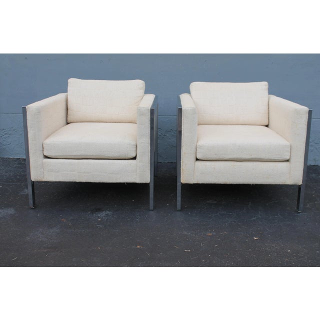 C1970's Ultra Modern All Metal Framed Club/ Lounge Chairs - Original - a Pair For Sale - Image 12 of 12