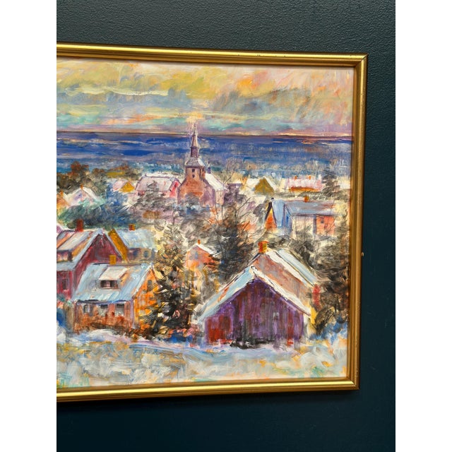 Alex Hansen, Snow‑Covered Coastline, 1950s, Oil on Canvas, Framed For Sale - Image 4 of 10