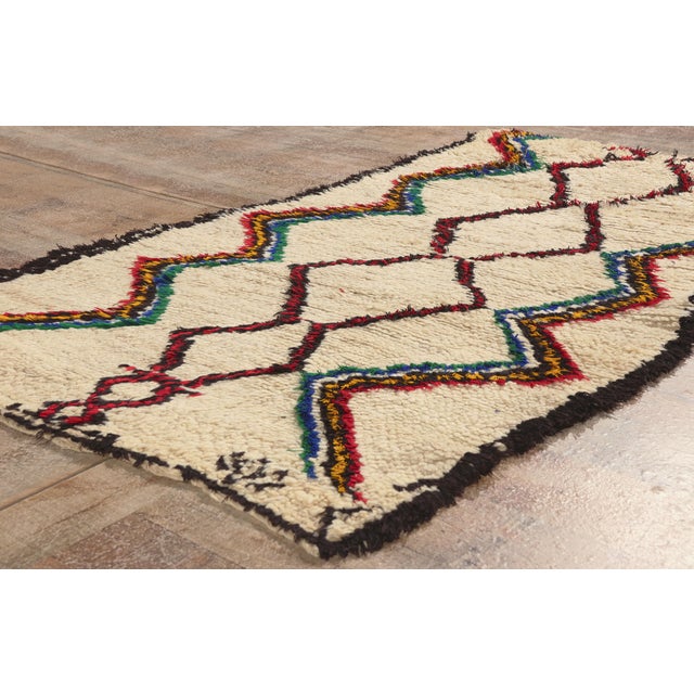 Ivory Vintage Azilal Moroccan Rug, 03'02 X 05'10 For Sale - Image 8 of 10