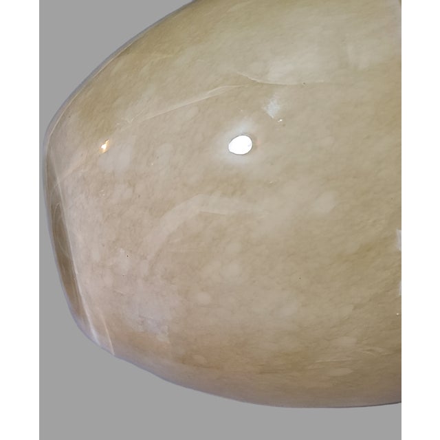 Late 20th Century Vintage Mid Century Modern Italian Hand-Blown Art Glass Two Tone Amber & Cream Vase For Sale - Image 5 of 7