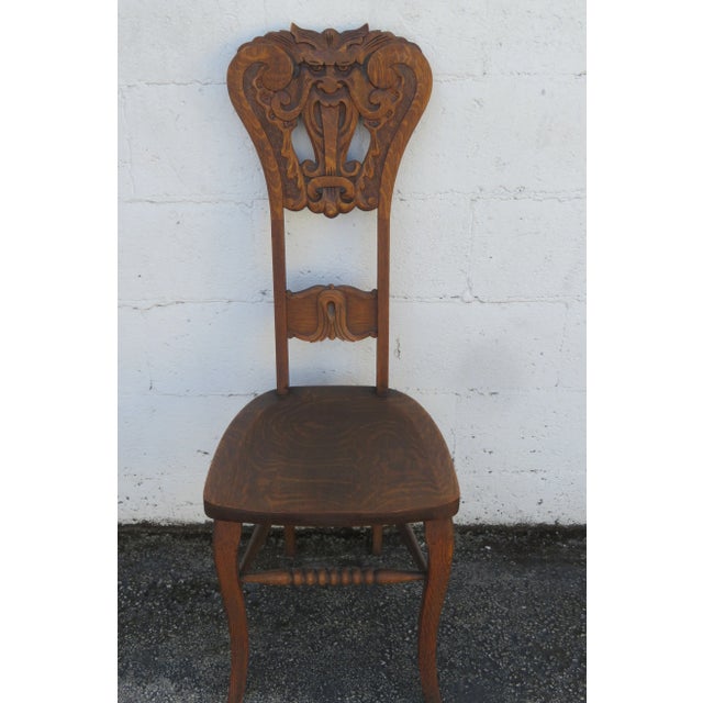 Michigan Chair Co Early 1880s Gothic Carved Side Accent Desk Chair 6123 For Sale In Miami - Image 6 of 11