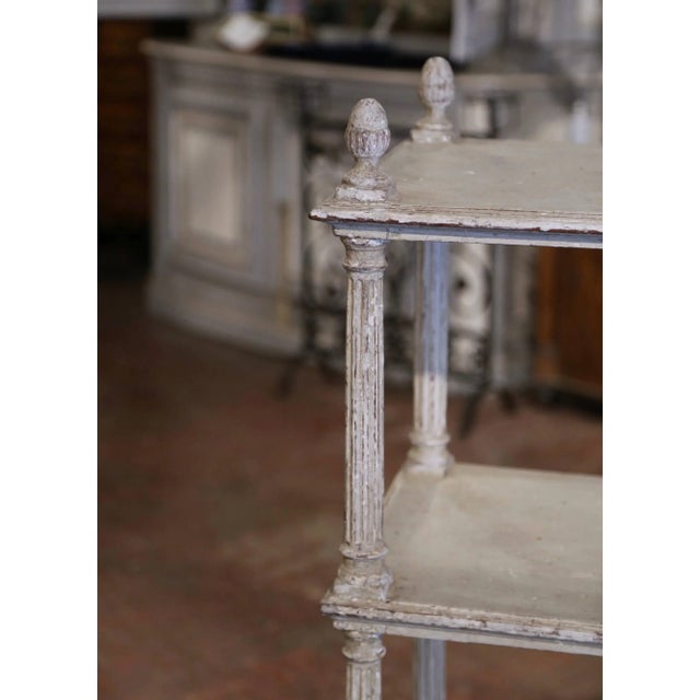 19th Century French Louis XVI Painted Oak Four-Tier Etagere For Sale In Dallas - Image 6 of 9
