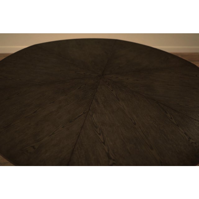 Brown 82 to 100 Inch Expandable Jupe Table With Self-Storing Leaves Seats 8-12, an Ap Exclusive by AntiquePurveyor For Sale - Image 8 of 11