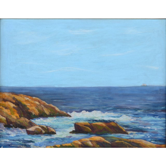 Summer Seas, Mid-Century Asilomar California Seascape by William Clothier Watts A beautiful and substantial mid-century...