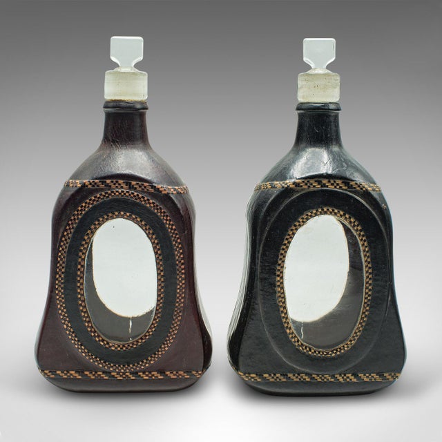 1900's Set of 4 Antique Spirit Bottles For Sale - Image 4 of 12