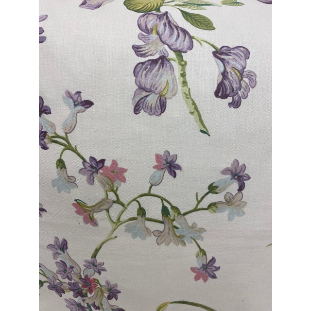 Textile Pair of 22" Square Pillows Decorated With a Delicate Purple & Pink Floral Pattern - Made in Uk. For Sale - Image 7 of 13