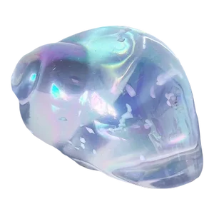 Vintage Mouth Blown Iridescent Glass Paperweight in Seashell Form With Infused Silver Flecks