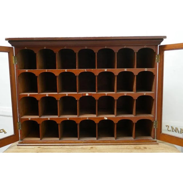 Glass 19th Century Mahogany Estate Office Mail Cabinet, 1880s For Sale - Image 7 of 11