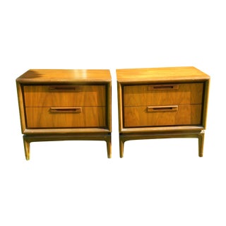 Mid Century Walnut Nightstands/End Tables - A Pair For Sale