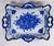 Mid 20th Century Mid 20th Century Vestal Alcobaca Portugal Blue and White Floral Handled Ceramic Serving Tray For Sale - Image 5 of 16