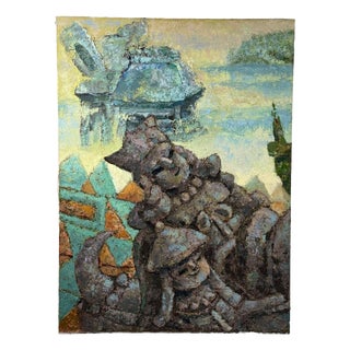 Takahashi Yoshikazu, Haniwa Figures, 1980s, Oil on Canvas For Sale