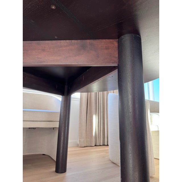 Modern Solid Oak Dining Table in Luxurious Dark Wood Tone For Sale In San Francisco - Image 6 of 14
