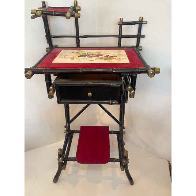 French Napoleon Iii, Ebonized Bamboo Vanity, France, c.1890 For Sale - Image 3 of 13
