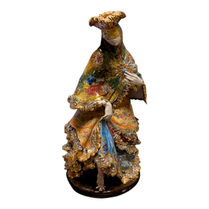 Eugenio Pattarino ( Italy 1885 – 1971 ) Beautiful Ceramic Sculpture of a Venetian Masked Lady