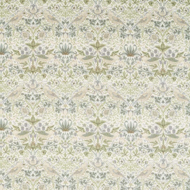 Morris & Co. Strawberry Thief WW Fabric in Lilac/Sage For Sale