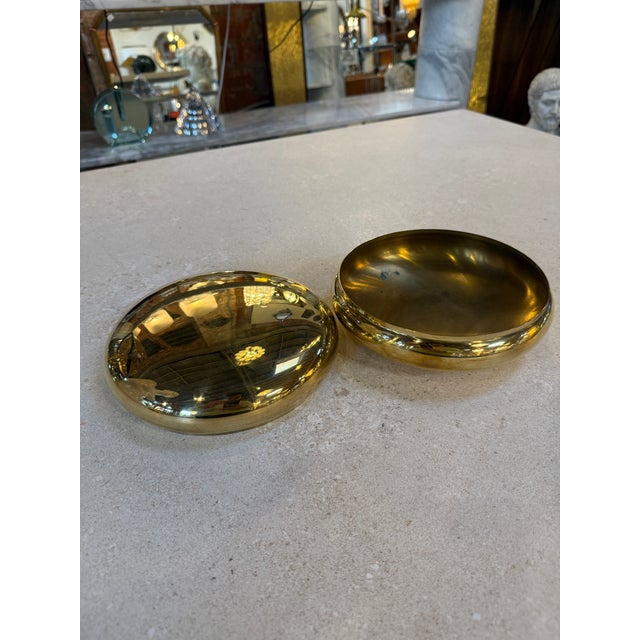 Italian Polished Brass Lidded Box, 1970s For Sale - Image 4 of 6