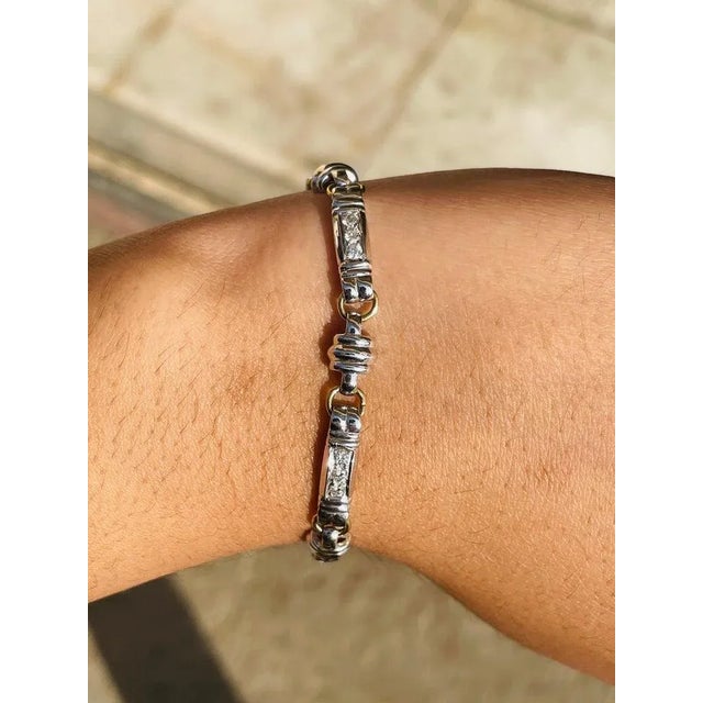 Art Deco Art Deco 18k White Gold Diamond Men's Bracelet Gift For Sale - Image 3 of 9