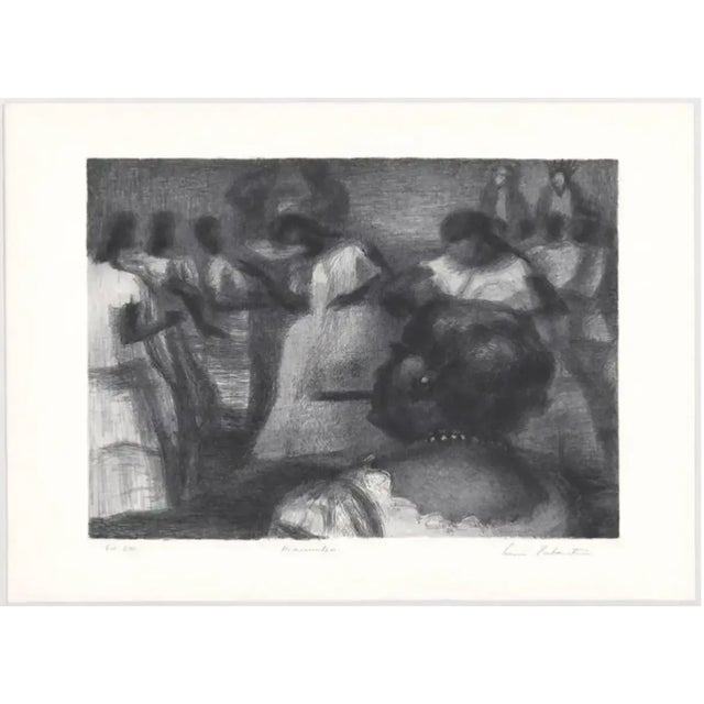Lewis William Rubenstein (1908 - 2003) "Macumba" or "Maccumba" lithograph of women, probably in Brazil. Macumba is a...
