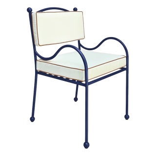 Panarea Armchair in White & Taupe Upholstery by Ceraudo For Sale
