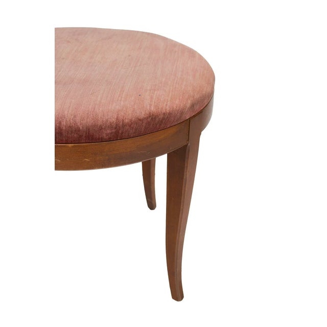 1950s Regency Style Ottoman in Walnut With Curving Legs For Sale - Image 5 of 6