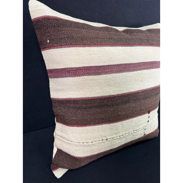 Contemporary Turkish Hemp Pillow Cushion Natural Beige Brown Pillow Cushion Cover 24x24 For Sale - Image 3 of 4