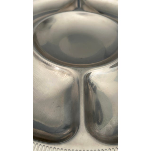 Vintage Round Stainless Steel Serving Tray by Jean Couzon, 1970s For Sale - Image 3 of 11