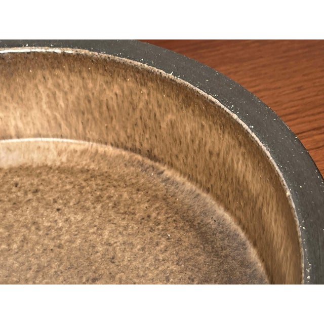 Beige Large Mid-Century Modern Danish Studio Pottery Bowl from Lovemose, 1960s For Sale - Image 8 of 18