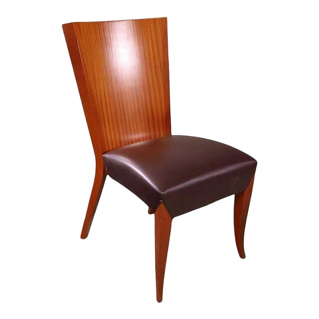 1990s Dakota Jackson "Aldabhra" Sculptural Side Chair With Black Leather Seat For Sale