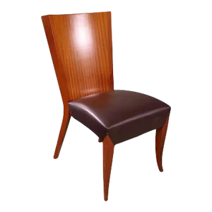1990s Dakota Jackson "Aldabhra" Sculptural Side Chair With Black Leather Seat