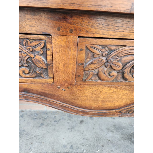 1980's Carved Wood Console Table For Sale - Image 11 of 12