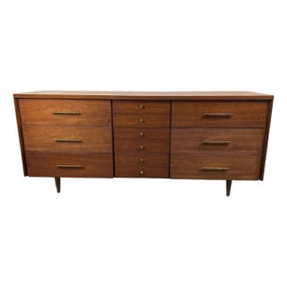 Mid 20th Century Walnut Dresser Attributed to John Stuart For Sale