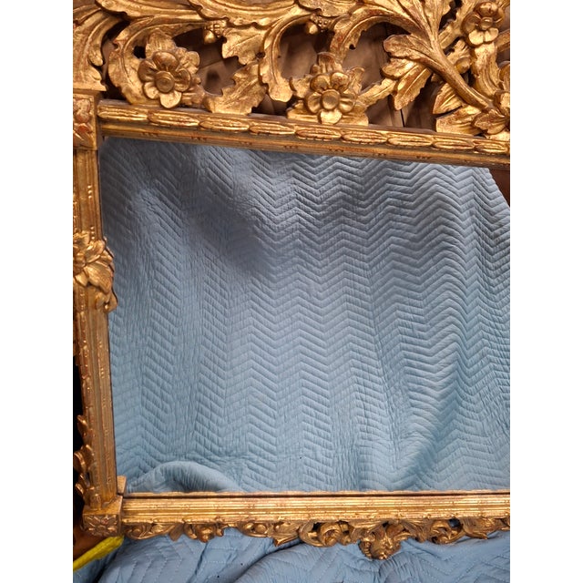 Spectacular Baroque Style Floral Carved Victorian Mirror For Sale - Image 11 of 11