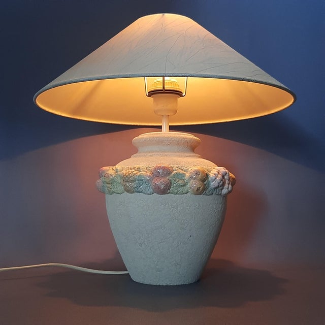 Ceramic Table Lamp with Beige Lampshade Fruits in Vintage Relief by Bitossi for Bitossi, 1960s For Sale - Image 16 of 16