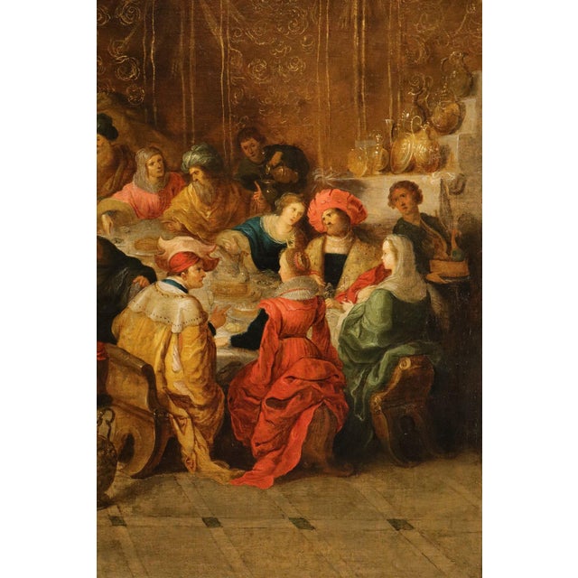 After Frans Francken II, The Wedding at Cana, 17th Century, Oil Painting on Canvas, Framed For Sale - Image 11 of 15