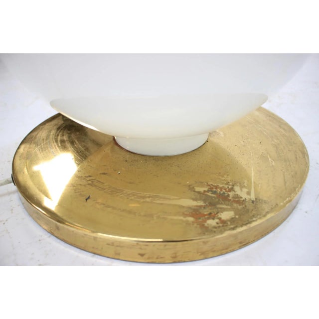 - 1970s Czechoslovakian lamp - From glass factory Harrachov - Two massive glass balls - Brass + patina (see the pictures)...