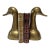 Vintage Brass Duck Head Bookends Hollywood Regency Circa 1950 For Sale