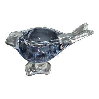 Studio Crystal Blue Bird for Votive Candle From Godinger Silver Co. For Sale