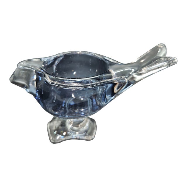 Studio Crystal Blue Bird for Votive Candle From Godinger Silver Co. For Sale