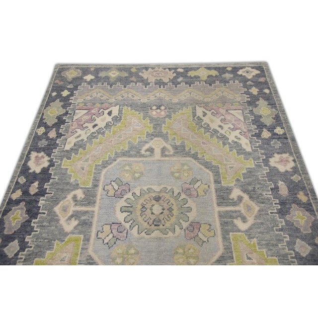 Early 21st Century Modern Turkish Oushak Runner 5'1" X 7'6" For Sale - Image 4 of 7