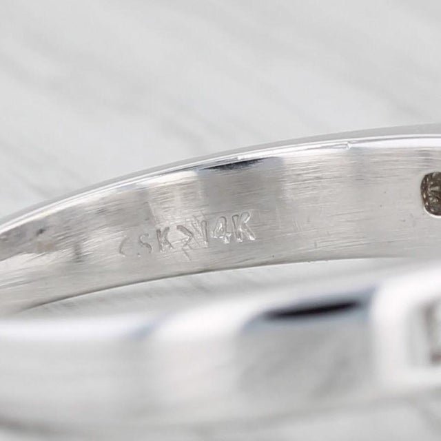 1.83ctw Black White Diamond Ring 14k White Gold Size 7 Engagement For Sale - Image 4 of 8